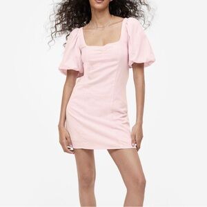 H&M Pink Puffed Sleeve Dress